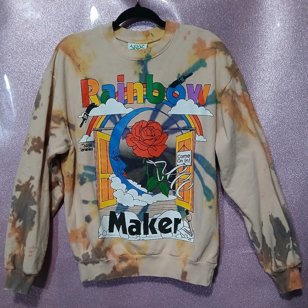 Online Ceramics Rainbow Maker Tan Crewneck Sweater Size Medium
